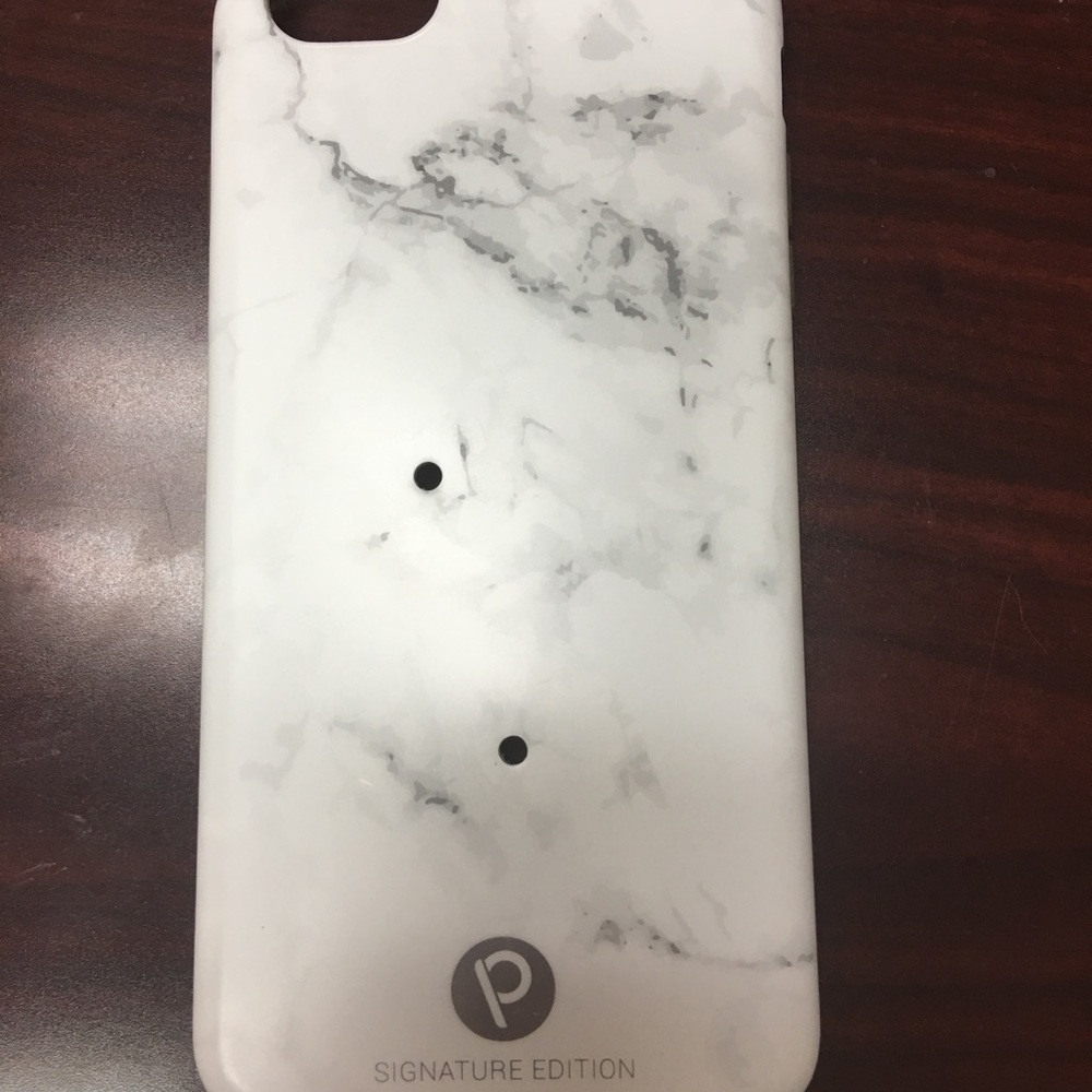 iPhone plus white marble loopy case